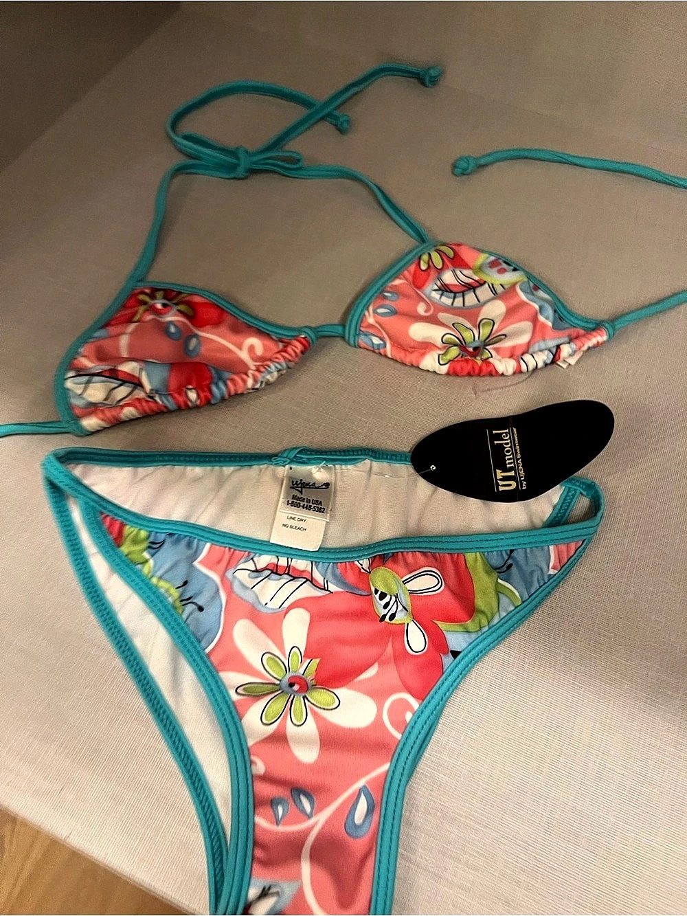 Trina Turk Floral Bikini Set in Pink & Turquoise NWT